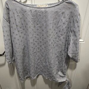 MICHAEL Michael Kors Navy and White Striped Blouse